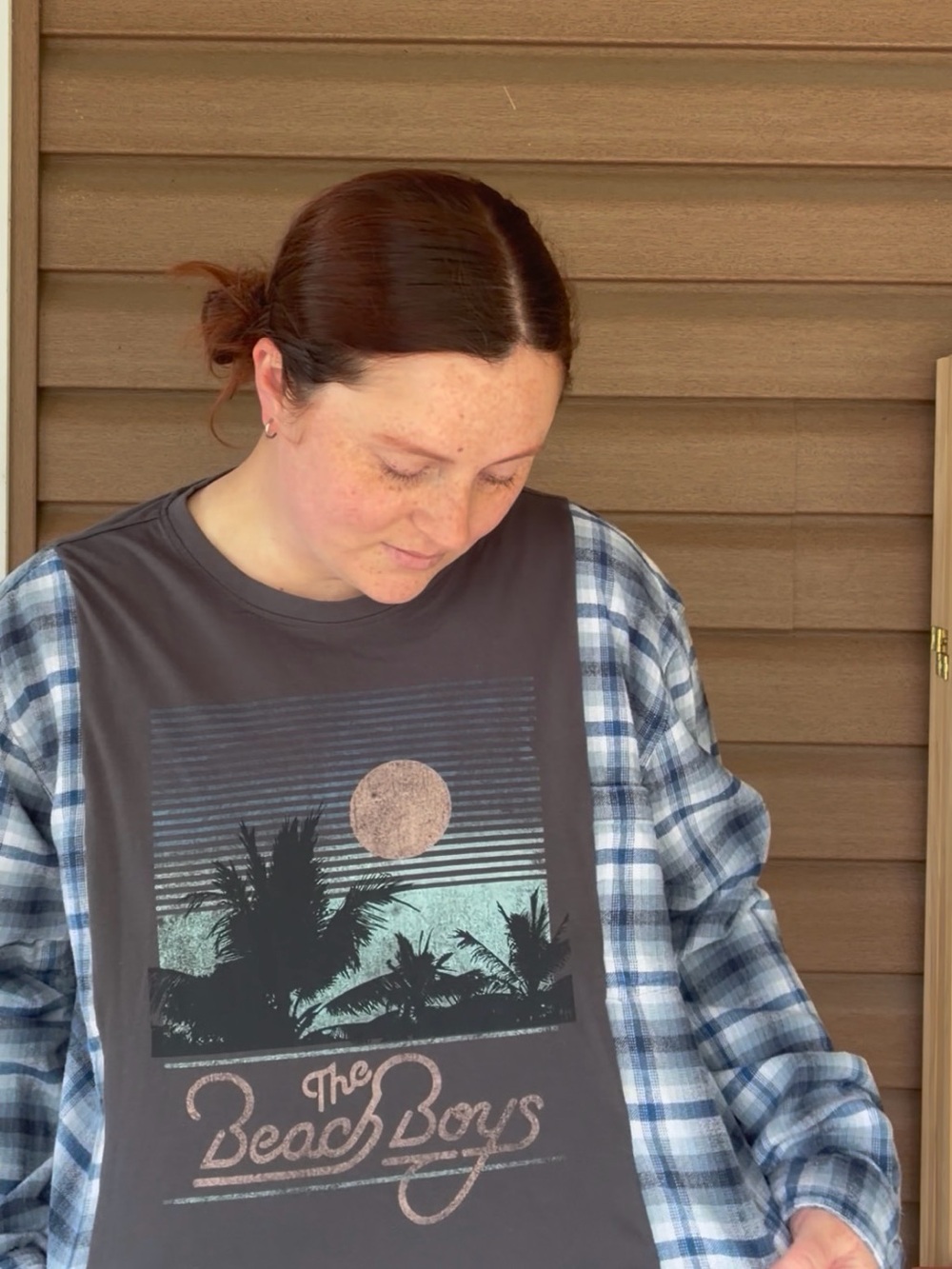 The Beach Boys Graphic Tee in Charcoal with Mint Accents